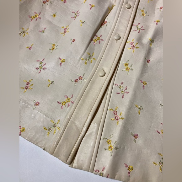 Vintage Jason David embroidered faux leather Trench Coat Size S - Picture 4 of 15